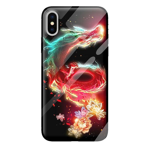 Ốp kính cường lực cho iPhone XS mẫu rồng 300 - Hàng chính hãng