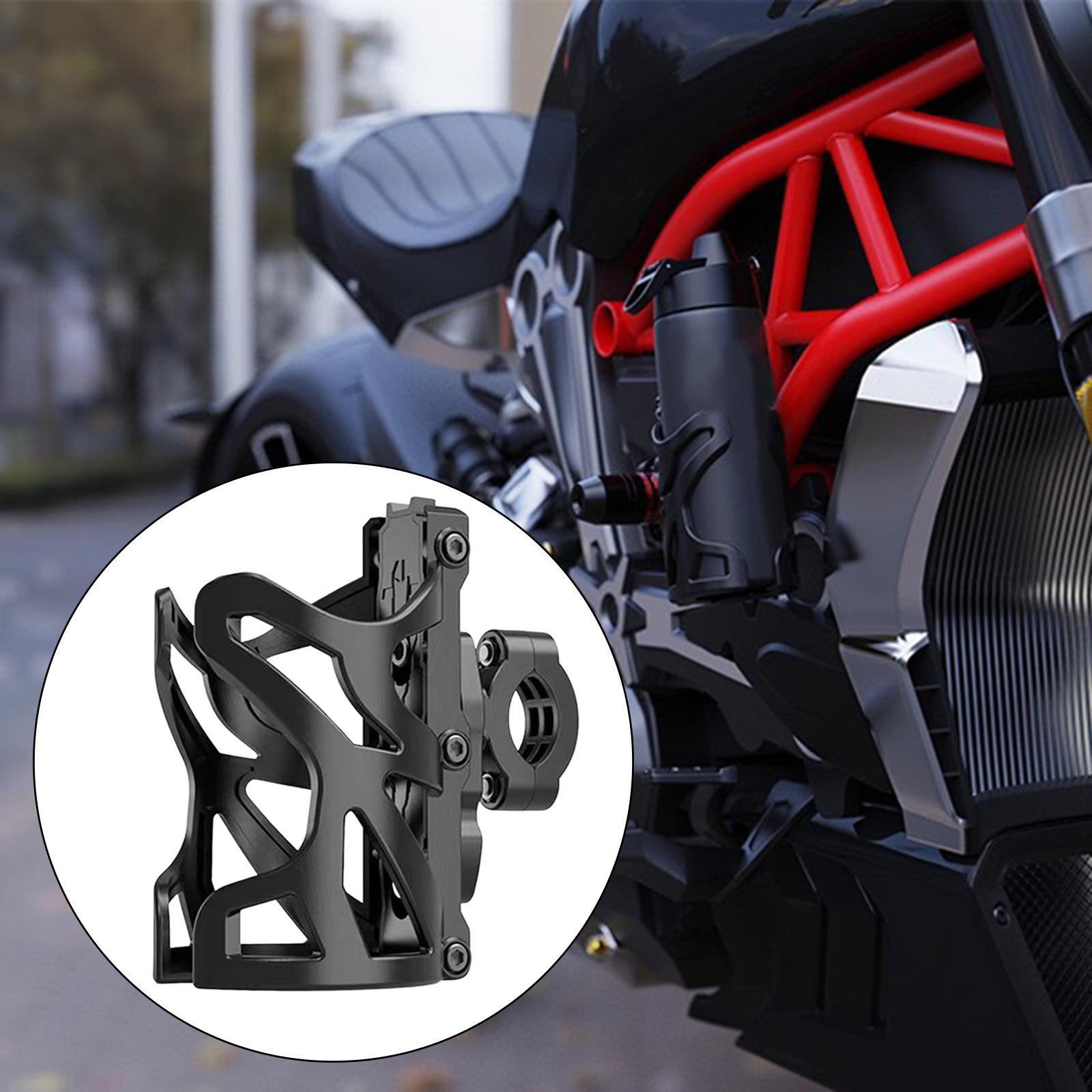 Motorcycle Drink Cup Holder Universal Bottle Holder for Bike Handlebar Black