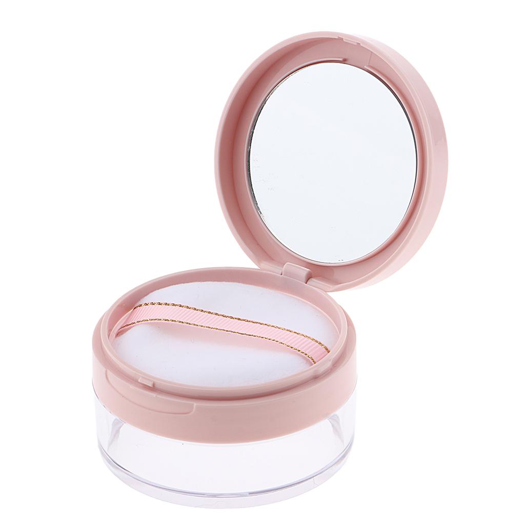 Powder Container Smooth Minerals Powder Foundation Storage Box Empty Case for Loose Powder,Finishing Powder,Glitter,Makeup,Cosmetic,Travel,Blusher