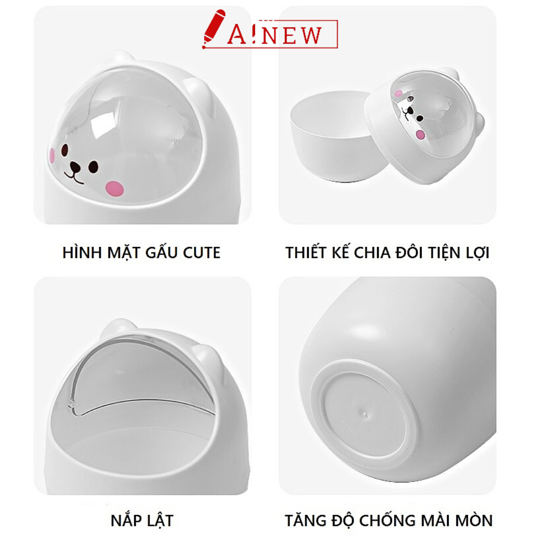 Thùng rác mini hình gấu - Sọt rác mini ngăn mùi