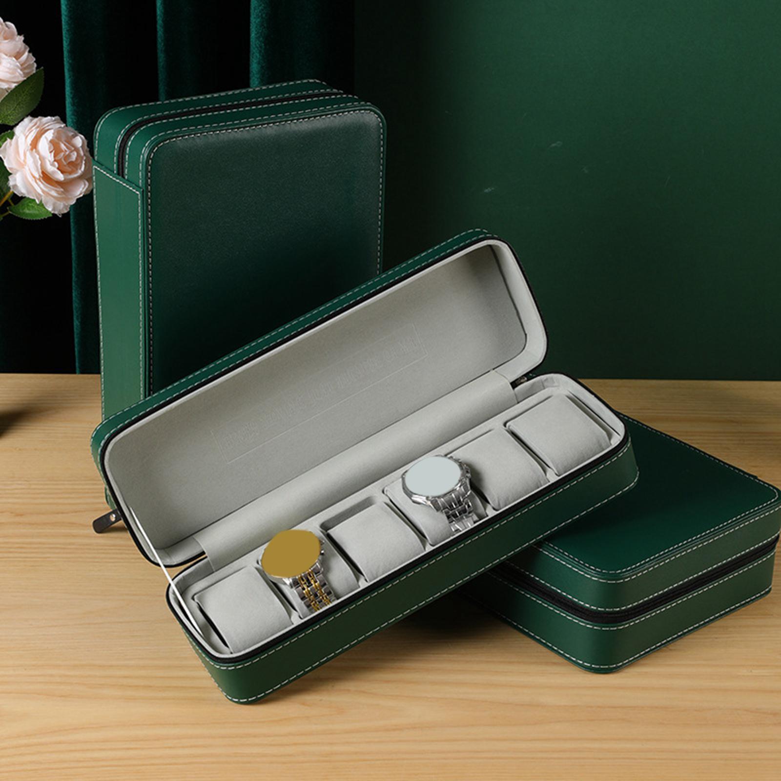 PU Leather Watch Box Elegant Wooden Storage for Smart Watches Travel Case