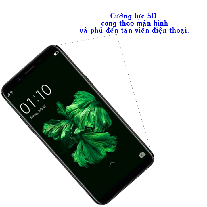 Kính Cường Lực Cho Oppo F5 - Full Màn Hình - Màu Đen - Hàng Chính Hãng