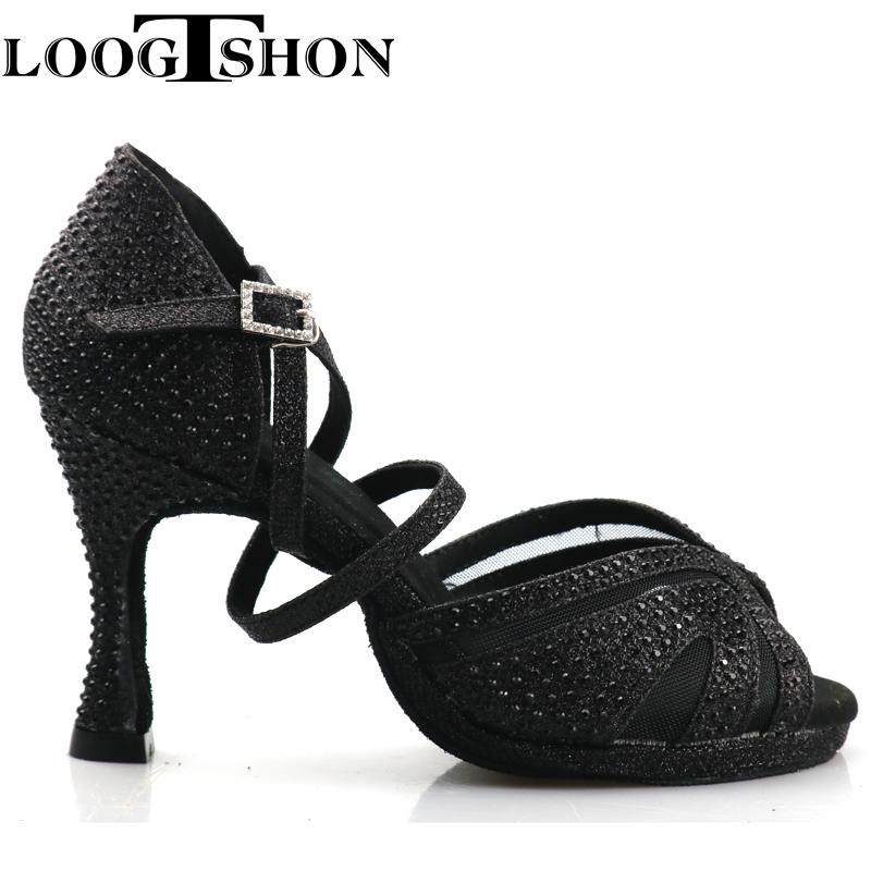 LOOGTSHON Giày khiêu vũ trên nền nước Latin Giày thời trang nữ Giày cao gót Jazz Giày cao gót cho bé gái Giày đế bệt cho nữ... Color: picture heel 10cm Shoe Size: 5