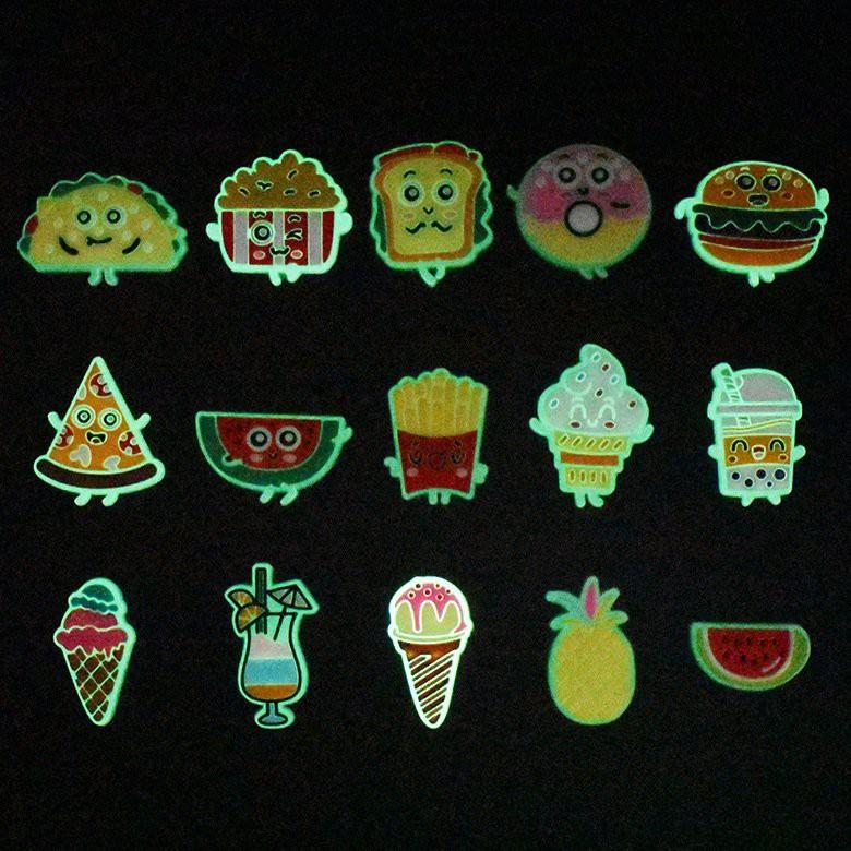Sticker Jibbitz phản quang tự phát sáng dạ quang gắn dép sục/ dép cá sấu/ gắn dép crocs