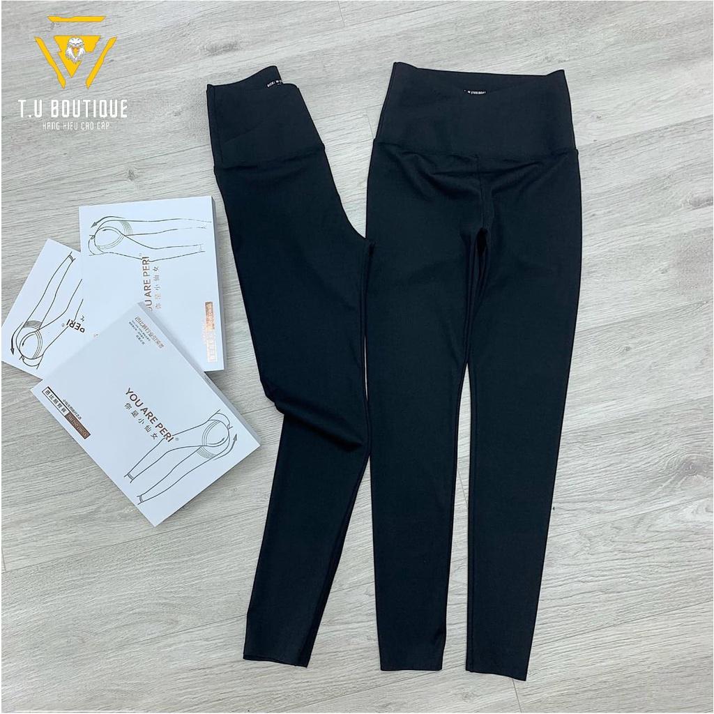 Quần legging nữ dài cạp chéo nâng mông chất liệu Umi Hàn co giãn 4 chiều H2