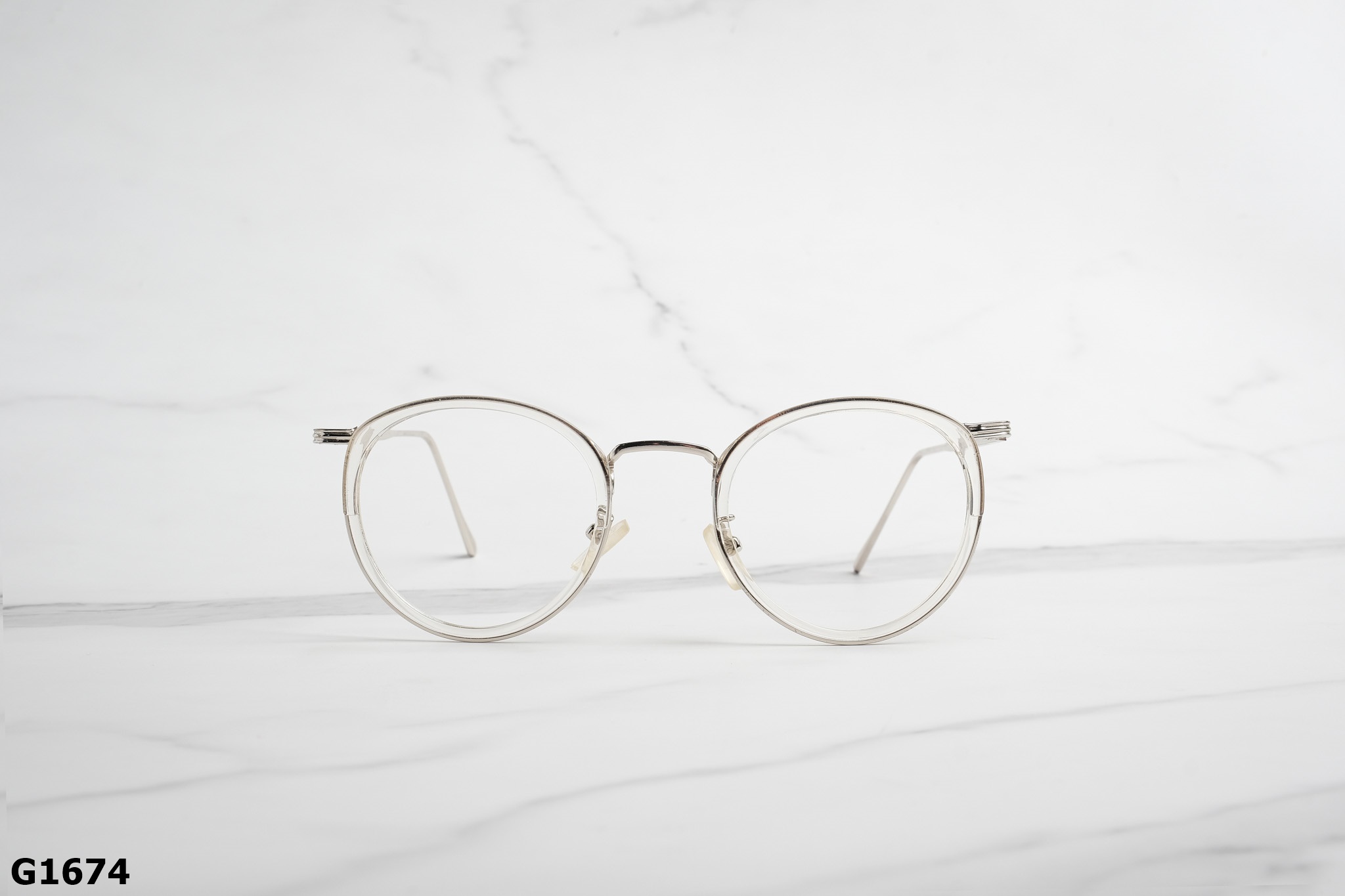 Gọng Kính Cận Hợp Kim Dáng Tròn Ngố Thời Trang Unisex G1674