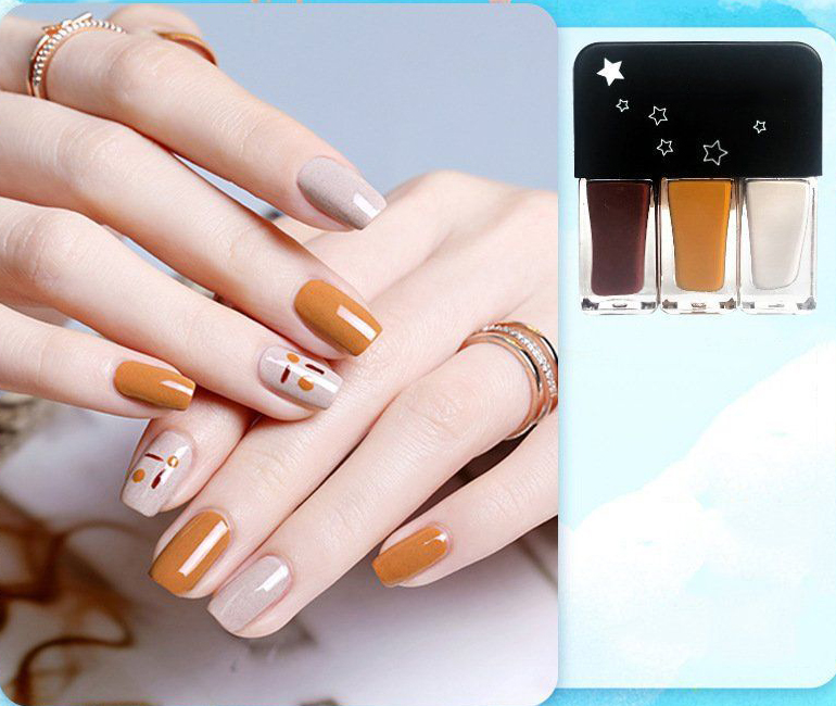 Set 3 lọ sơn móng tay, sơn gel móng tay bóng nhiều màu nail color SM12