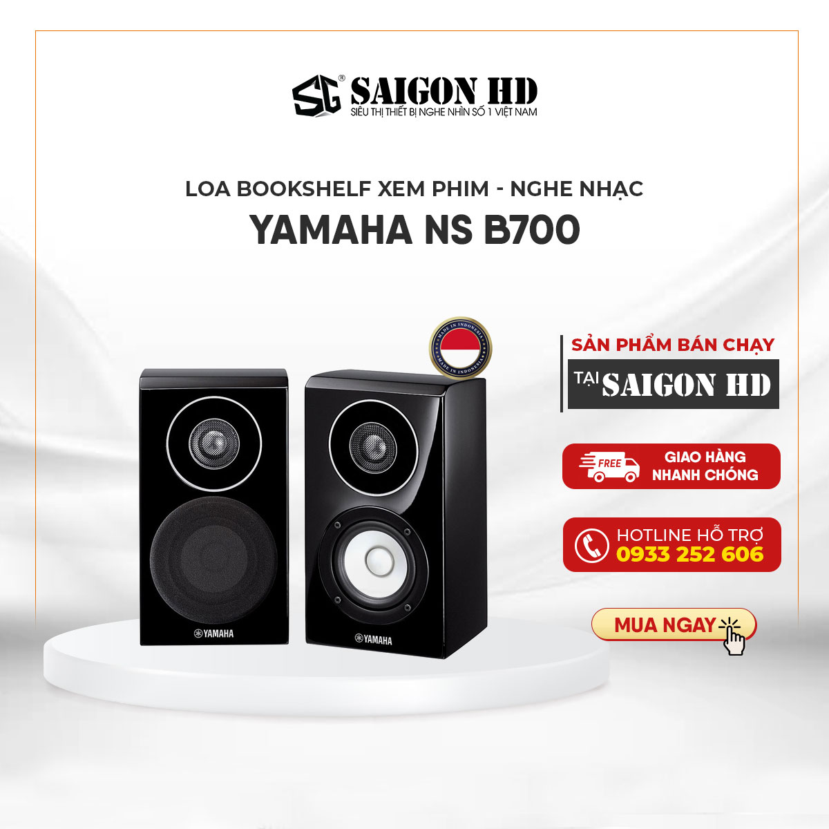 Cặp loa bookshelf xem phim nghe nhạc YAMAHA NS B700 - Hàng chính hãng, giá tốt