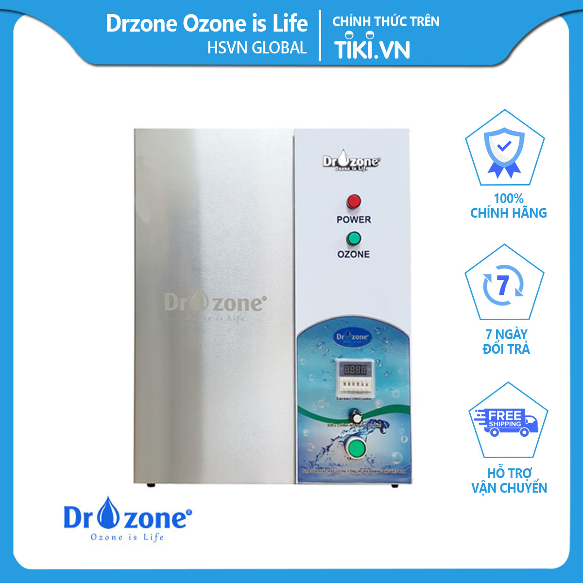 Máy tạo Ozone công nghiệp xử lý nước nuôi cá DrOzone D3 - Hàng Chính Hãng