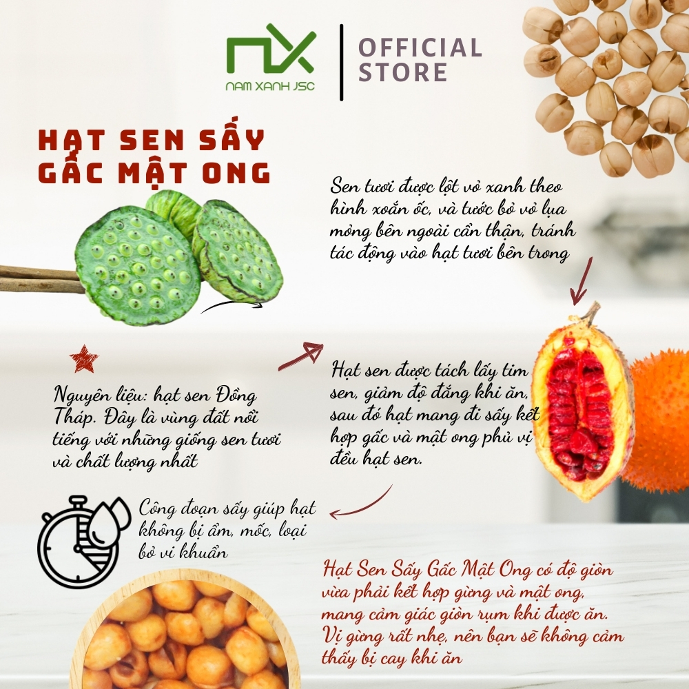 Hạt Sen Sấy Gấc Mật Ong 200g/ Gac And Honey Coated Lotus Seeds 200g