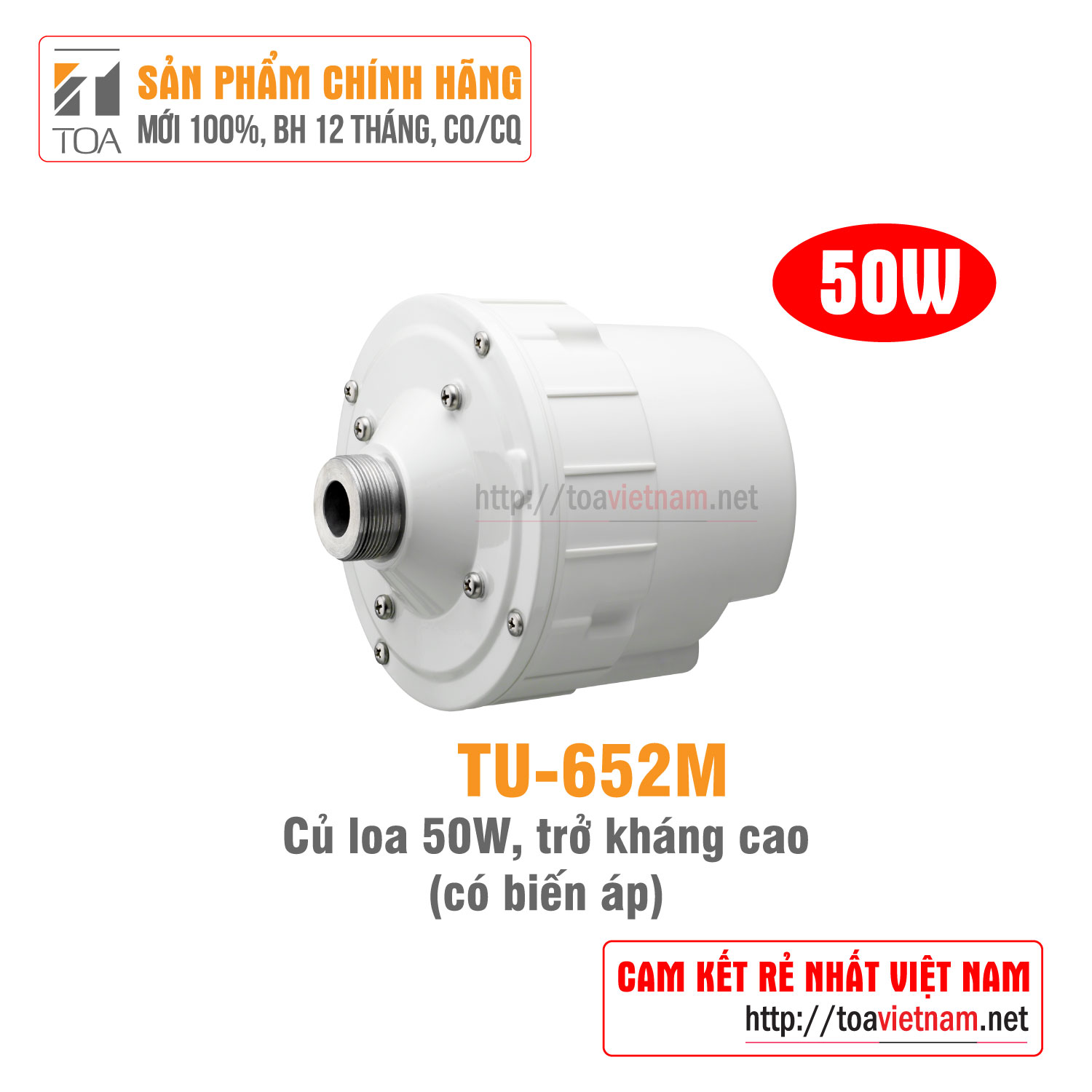 TU-652M củ loa 50W có biến áp TOA indonesia - Hàng chính hãng