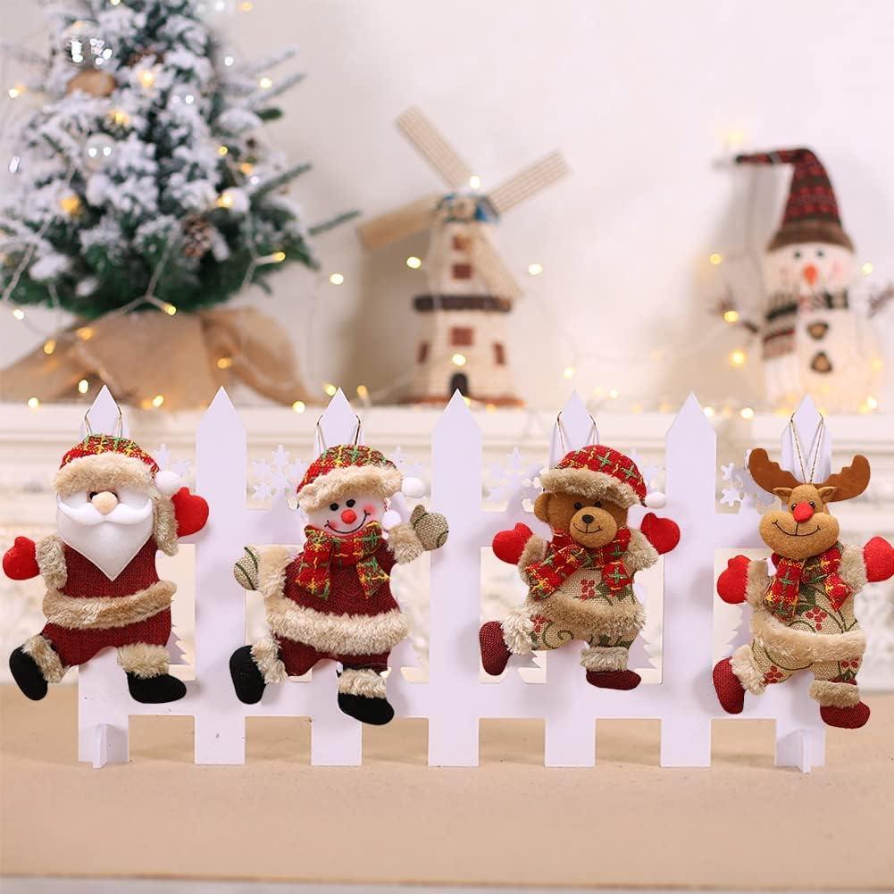 Bộ 4 mặt dây chuyền cây thông Noel trong vải, treo