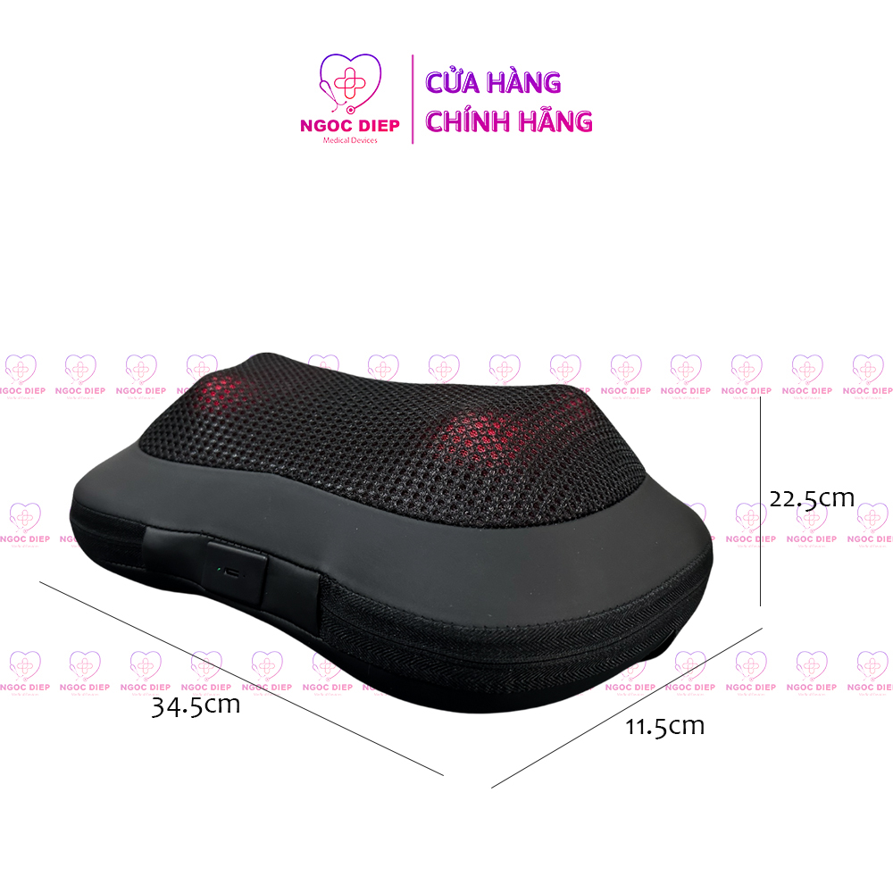 Gối Massage Nhiệt Hồng Ngoại OROMI ORM-755 - 6 Bóng xoay - Mát xa Cổ Vai Gáy, Thắt Lưng