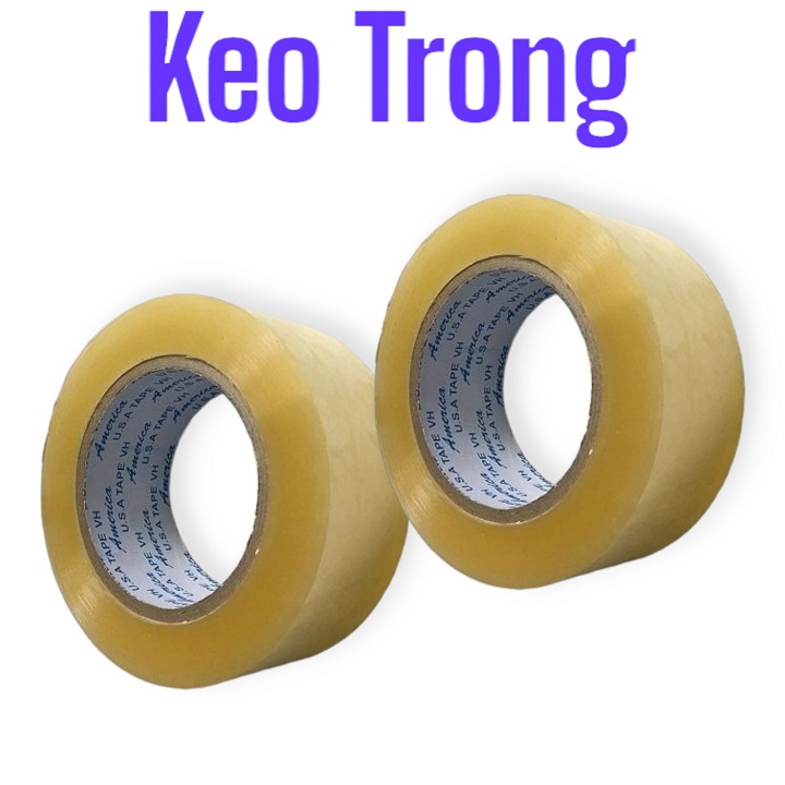 Combo 2 Cuộn Băng Keo Trong/Đục OPP 200Yard USA Siêu To Khổng Lồ, Băng Keo Nặng 330g/Cuộn Dán Dính Chắc Tốt