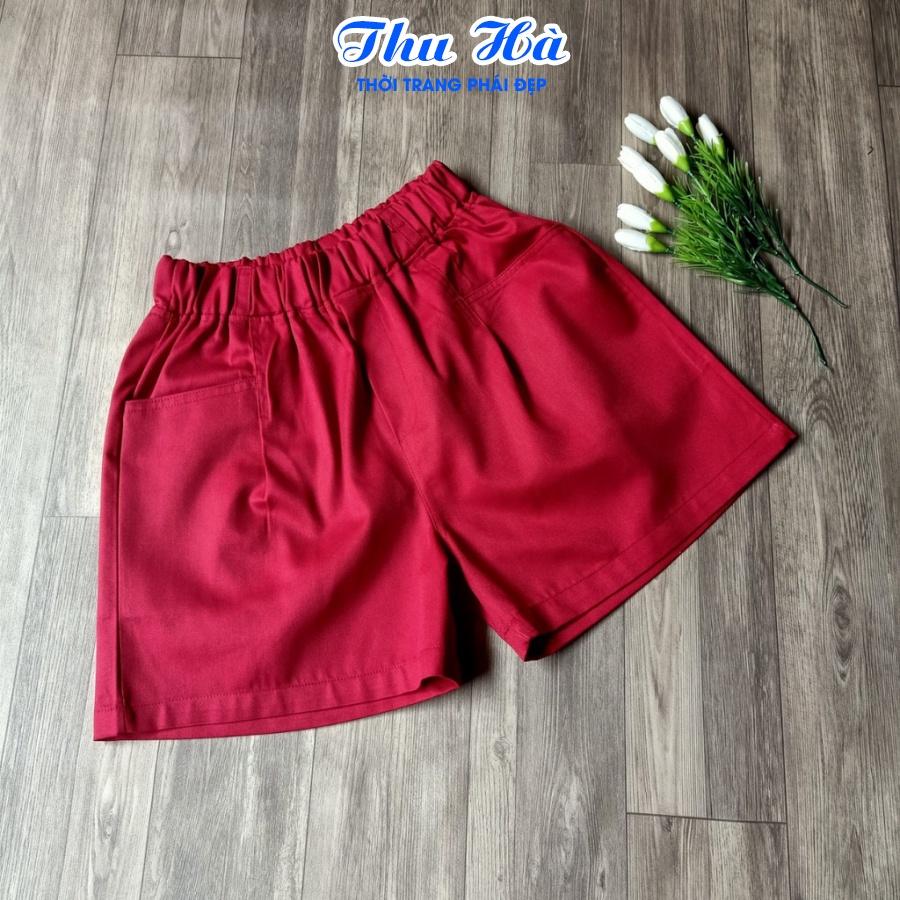 Quần short kaki nữ Thu Hà quần đùi cạp cao form trẻ trung, năng động QNH.52