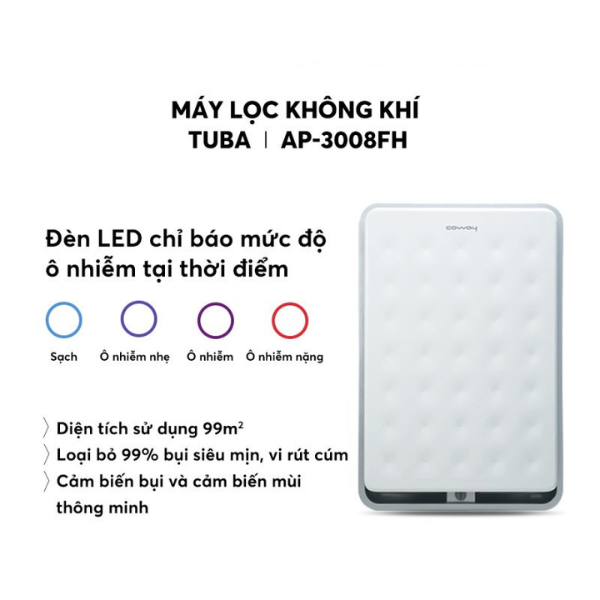 Máy lọc không khí Coway Tuba AP-3008FH - Hàng chính hãng