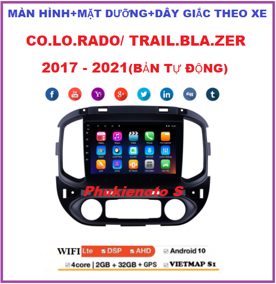 Bộ Màn Hình Android 9 inch ANDROI 10. kết nối wifi ram2G-rom32G. Đầu DVD Gắn Taplo xe COLO.RADO/TRAIL.BLAZER 2017-2021 BẢN TỰ ĐỘNGTích Hợp GPS Chỉ Đường, Camera oto, Hình Ảnh Sắc Nét dvd ô tô, màn hình android cho ô tô