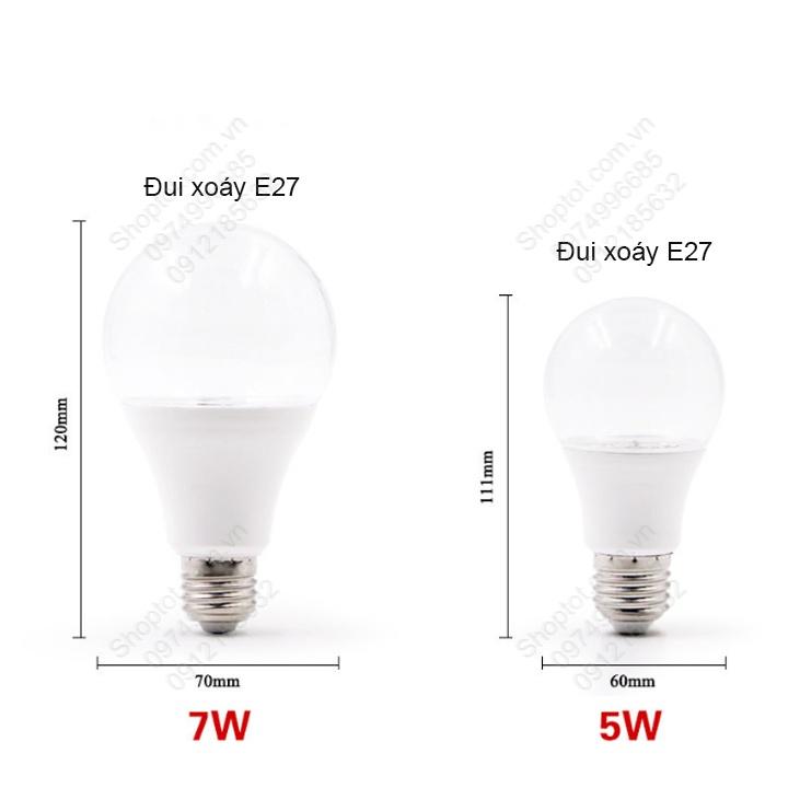 (Shopvina) Bóng búp led tia UV khử trùng, diệt khuẩn, đui xoáy E27, công suất 5W-7W tùy chọn