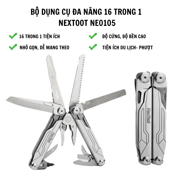 Bộ dụng cụ đa năng 16 trong 1 Sothing Nextoot NE0105 nhỏ gọn, tiện ích- Hàng chính hãng