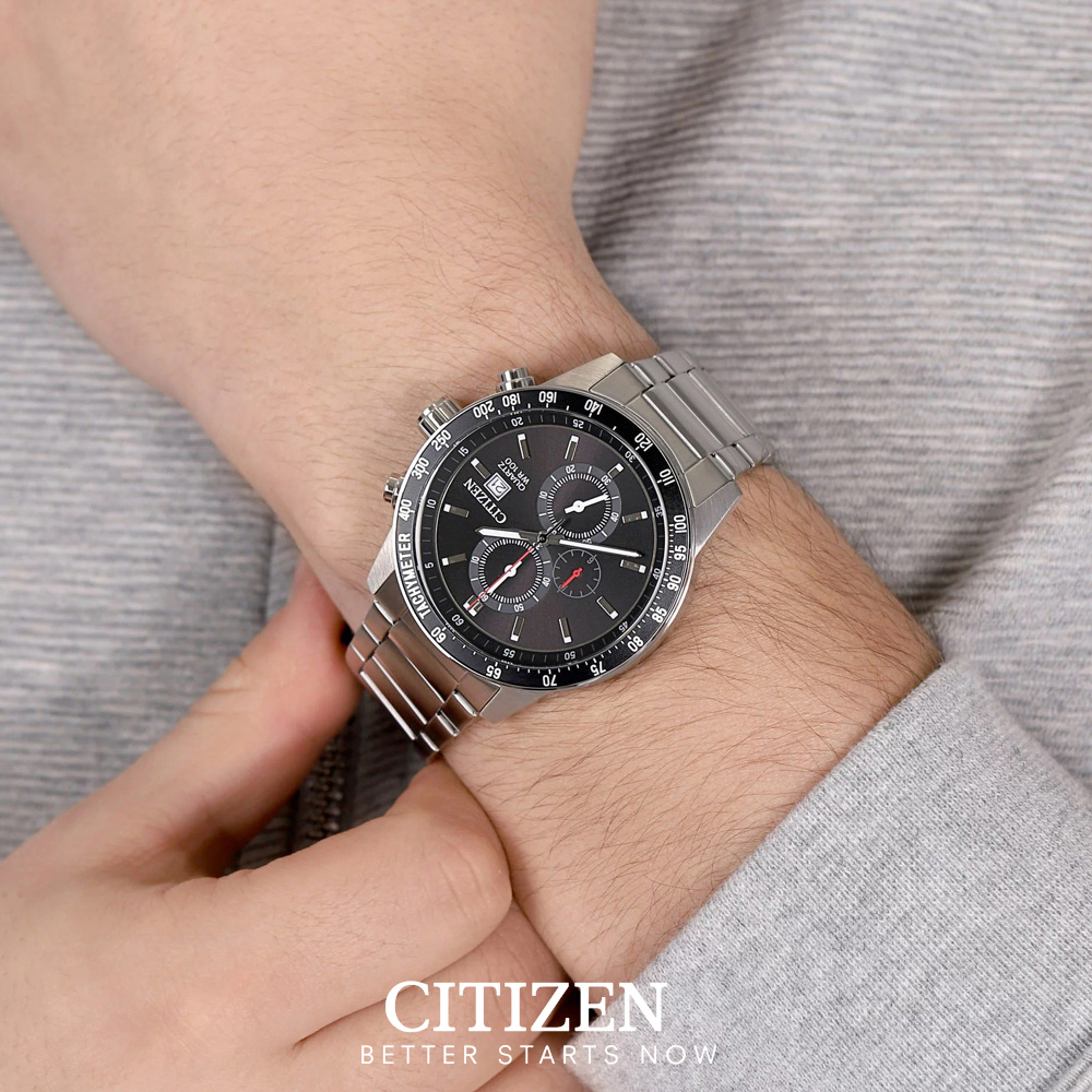 Đồng Hồ Nam Citizen Dây Thép Không Gỉ AN3600-59E - Mặt Đen