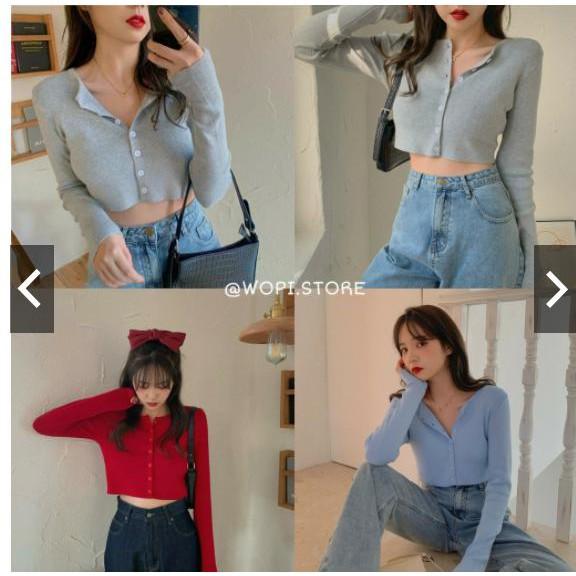 ÁO THUN TAY DÀI FOM CROPTOP BODY KÈM NÚT