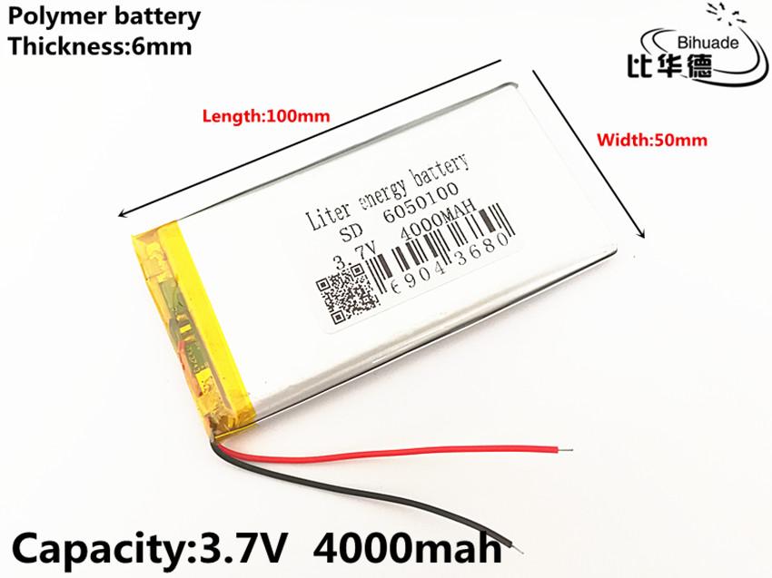 1 Cái/lốc 3.7V 4000MAh 6050100 Polymer Lithium Pin Sạc LiPo Cho GPS PSP DVD
