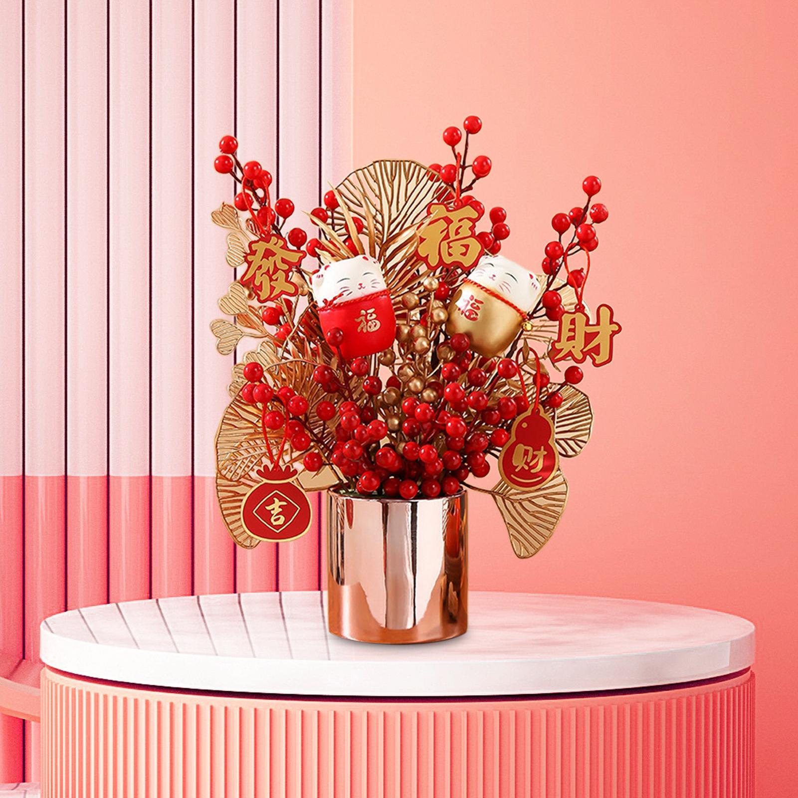 3 Pieces Traditional Chinese New Year Ornaments Artificial