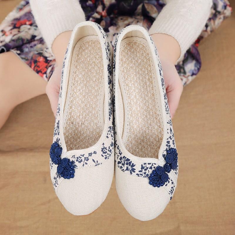 (Hình thật) Giày búp bê hoa văn cổ điển nữ tính còn size 37+38+40