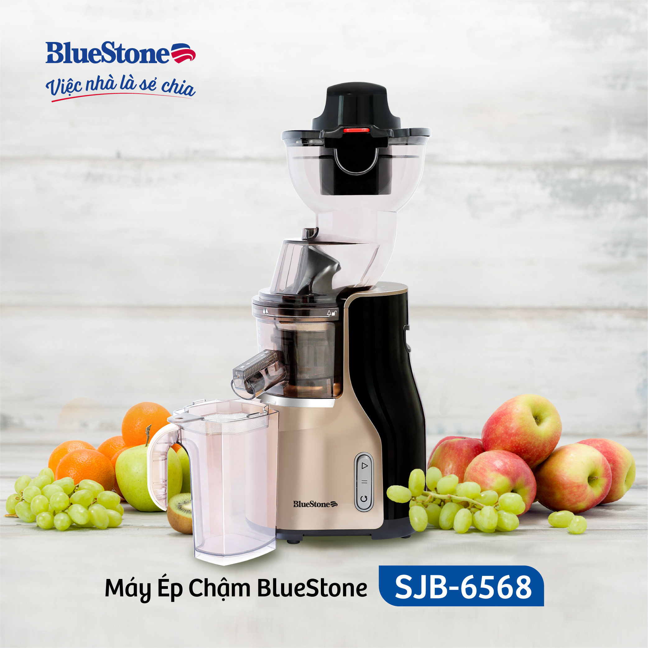 [Trả Góp 0%] Máy Ép Chậm BlueStone SJB-6568 - 250W - Tốc độ ép 45 - 55 vòng/phút - Bảo hành 2 năm - Hàng chính hãng