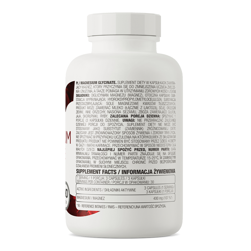 Viên Uống Bổ Sung Magie OstroVit Magnesium Glycinate (90 viên) | Hỗ Trợ Hệ Thần Kinh, Xương &amp; Răng Khỏe Mạnh
