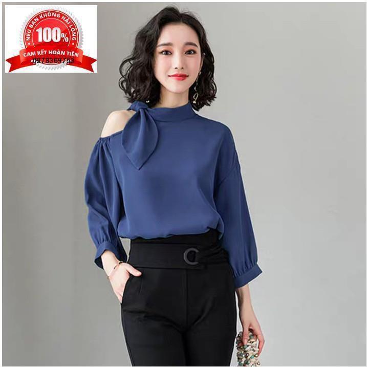 Áo Tay Lở Cổ Lọ Vai Nơ