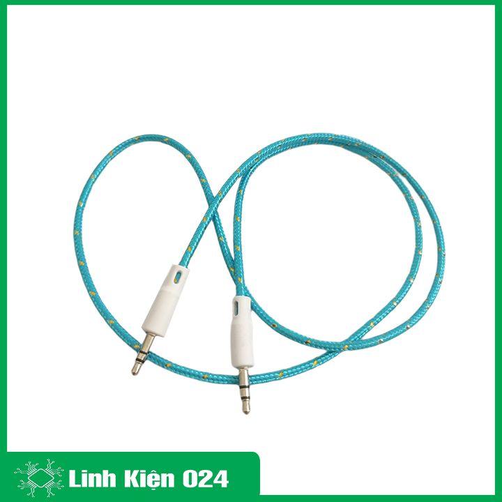 Dây cáp Audio 2 đầu 3.5mm 3 nấc AUX bọc dù, cáp chuyển đổi âm thanh bện 3.0 màu ngẫu nhiên