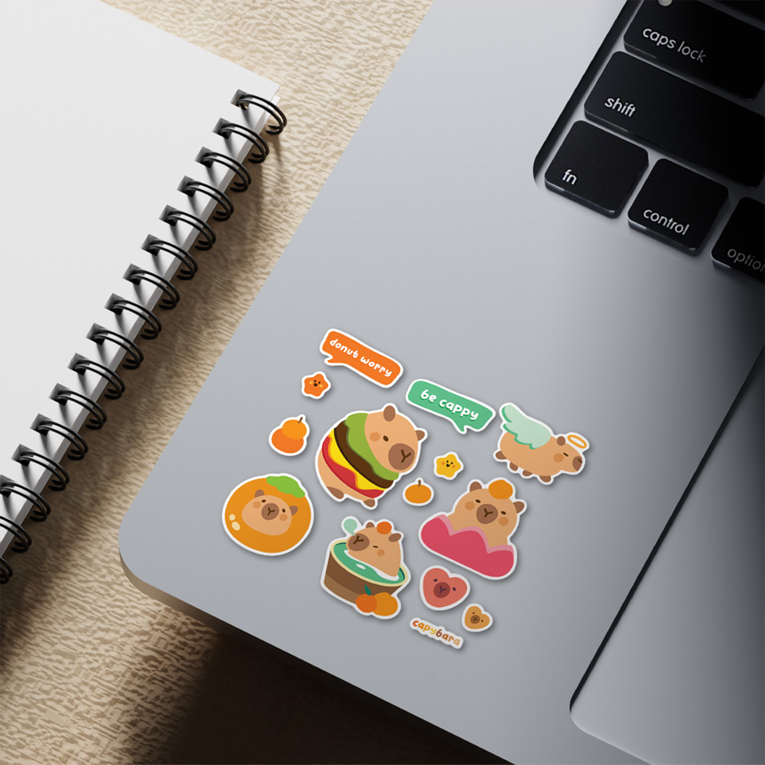 ES32 Cute Capybara Enjoy sticker sheet hình dán chống thấm nước Made in Vietnam Sticker Factory
