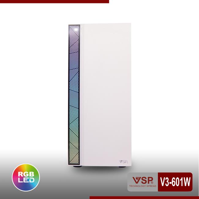 Vỏ Case Máy Tính VSP V3-601 White (Màu Trắng) - Hàng Chính Hãng