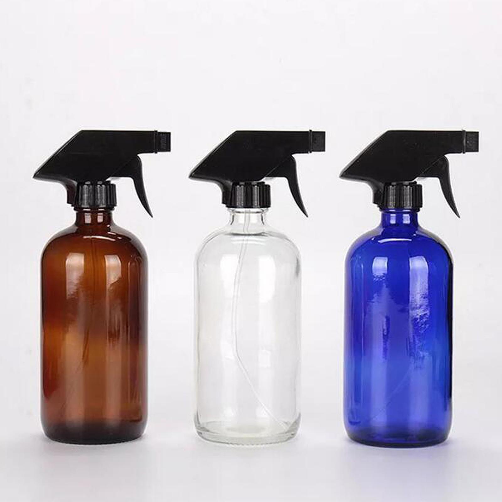 2x2pcs 250/500ml Boston Empty Amber/Blue Glass Spray Bottle Clear  500ml