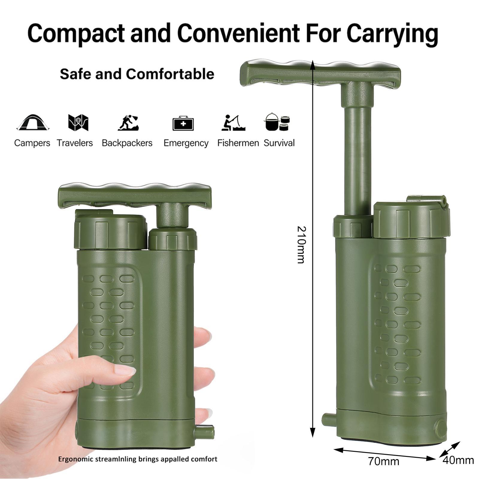 Water Purifier Pump, Water Filtration System with 0.01 Micron Water Filter Camping Emergency Survival Gear for Camping Hiking 1,200ml/min