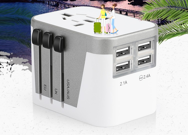 Ổ cắm điện quốc tế đa năng cao cấp (Nhiều cồng sạc USB, an toàn, tiện lợi, dễ sử dụng)- (Tặng 3 nút kẹp cao su giữ dây điện-màu ngẫu nhiên)