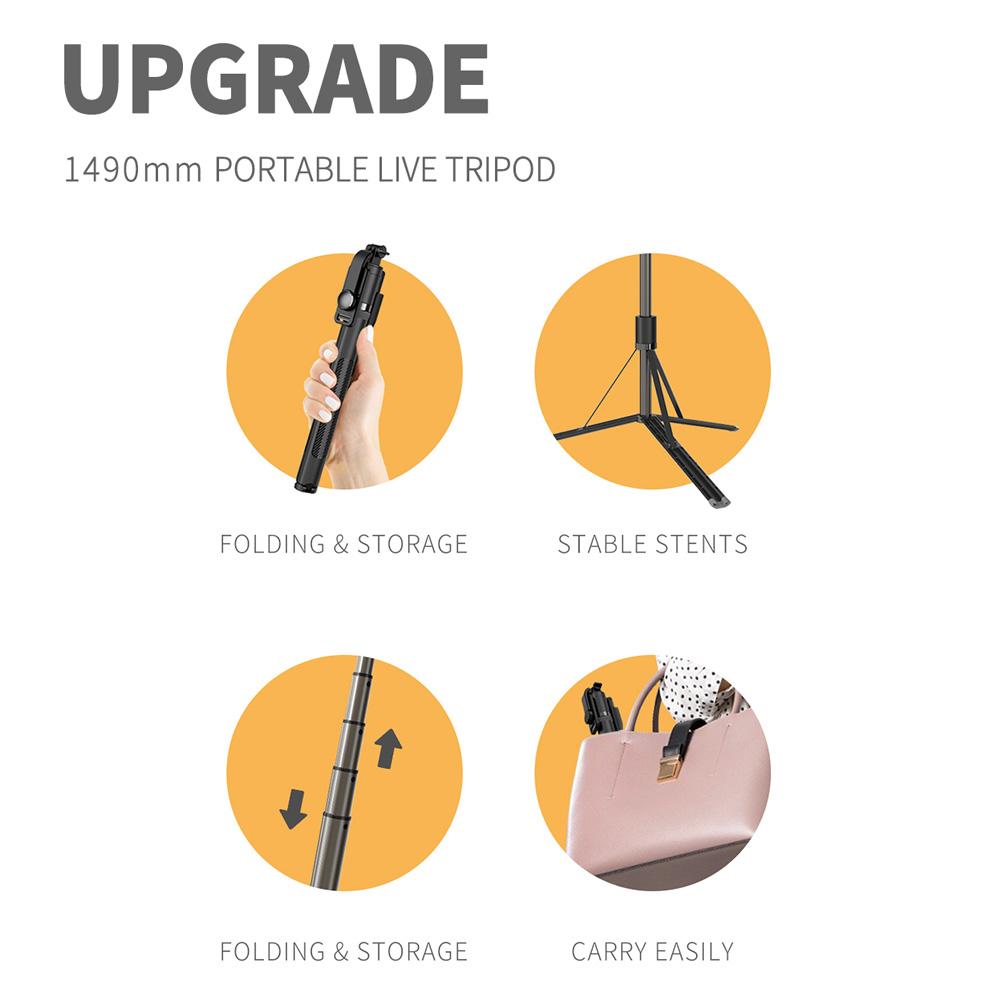 Gậy chụp ảnh tự sướng có Chân máy mở rộng với tay cầm cân bằng BT Remote Tương thích với iOS & Android điện thoại thông minh