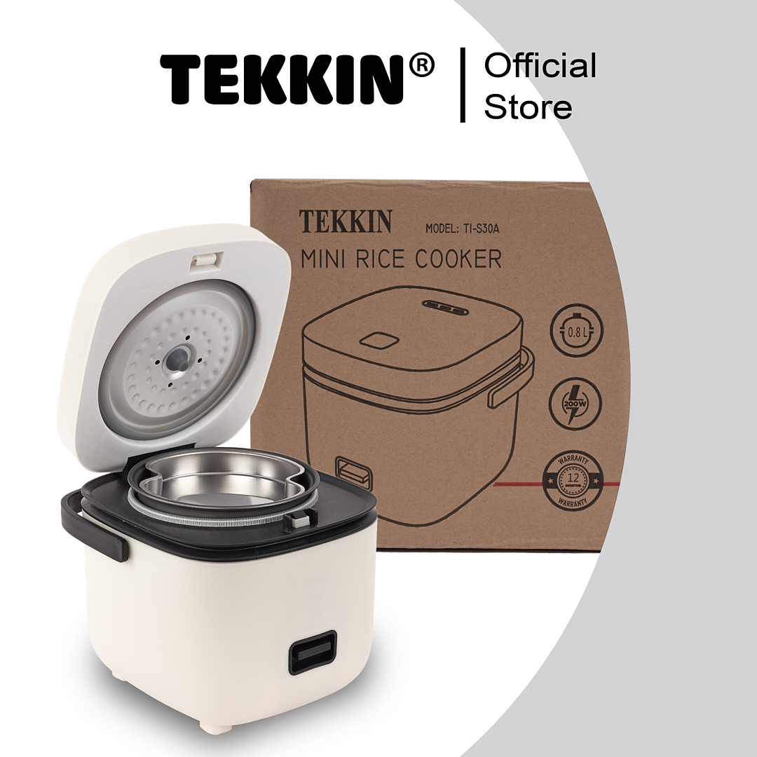 Nồi cơm điện TEKKIN TI-S30A 0.8L dành cho 1 hoặc 2 người ăn - Hàng chính hãng bảo hành 12 tháng