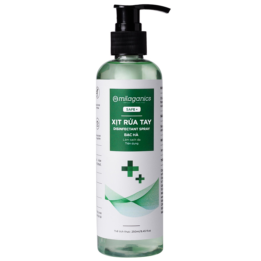 Xịt Rửa Tay Bạc Hà MILAGANICS