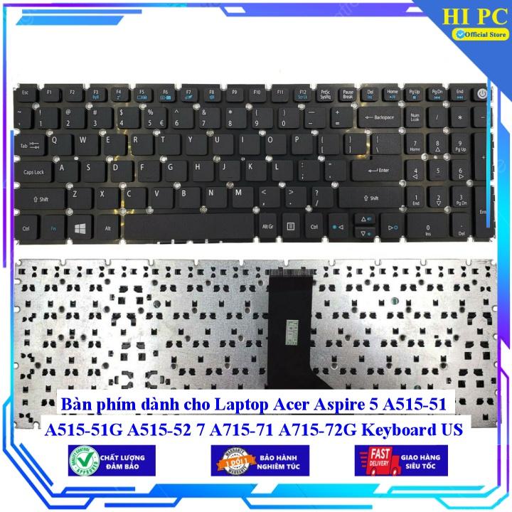 Hình ảnh Bàn phím dành cho Laptop Acer Aspire 5 A515-51 A515-51G A515-52 7 A715-71 A715-72G Keyboard US - Hàng Nhập Khẩu mới 100%