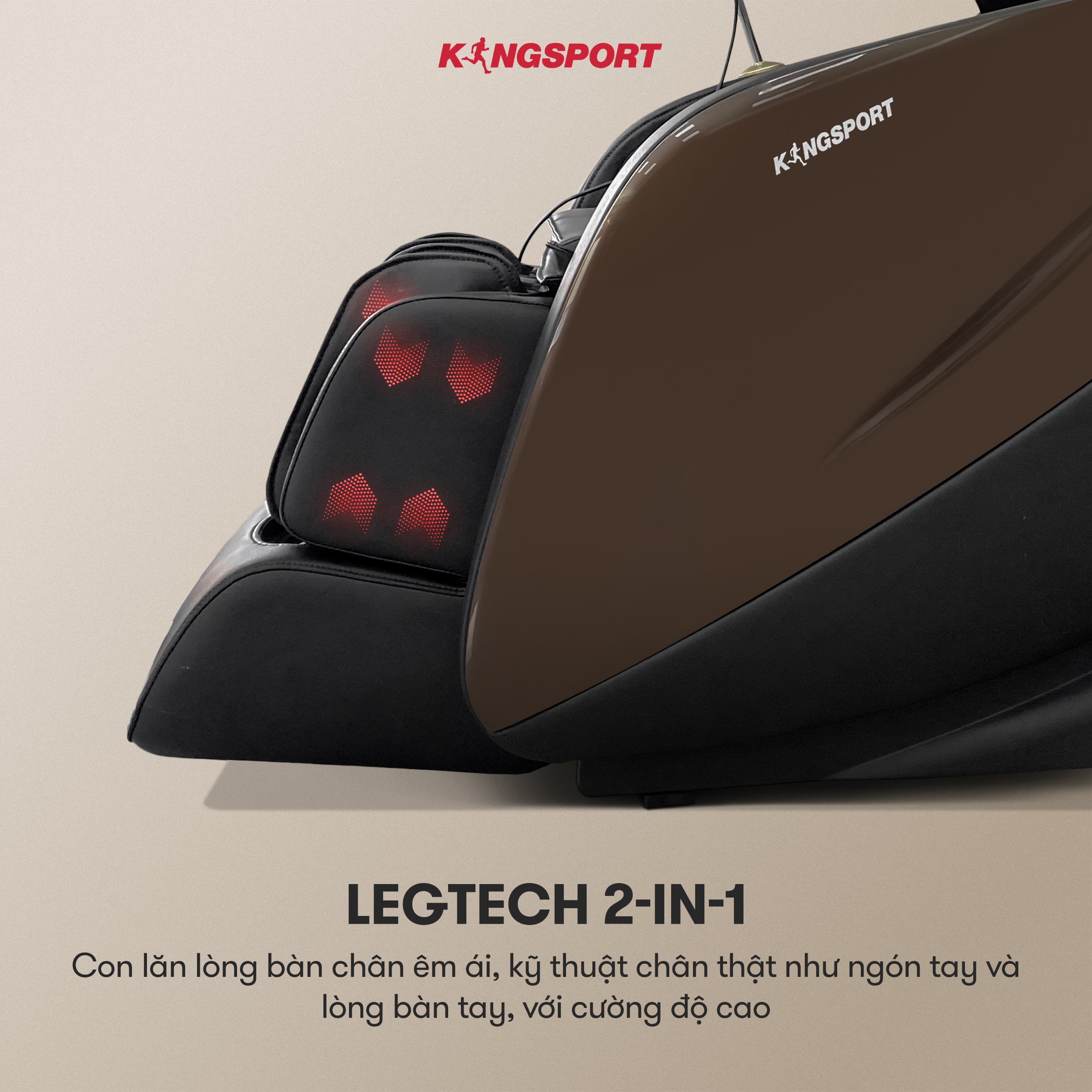 CHỈ GIAO MIỀN NAM I Ghế massage KINGSPORT G11 công nghệ mới Kingtech Touch Pro, công nghệ làm ấm Warmtech, 12 bài tập massage
