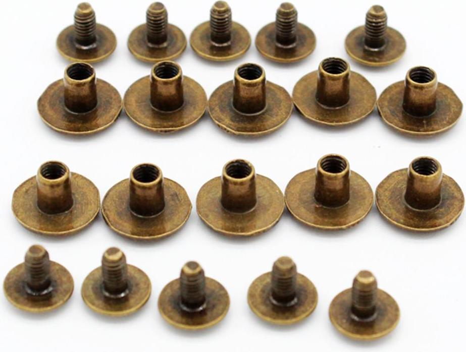 10 Cái Liên Kết Chicago Ốc Móng Tay Đinh Tán Đinh Nhọn cho TỰ LÀM Nghệ Thuật Thủ Công 10x5mm