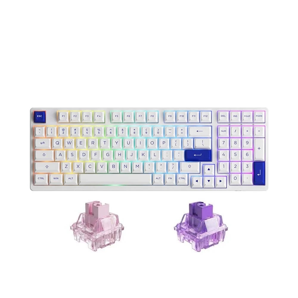 Bàn phím cơ AKKO 3098B Multi-modes Blue on White - Hàng chính hãng