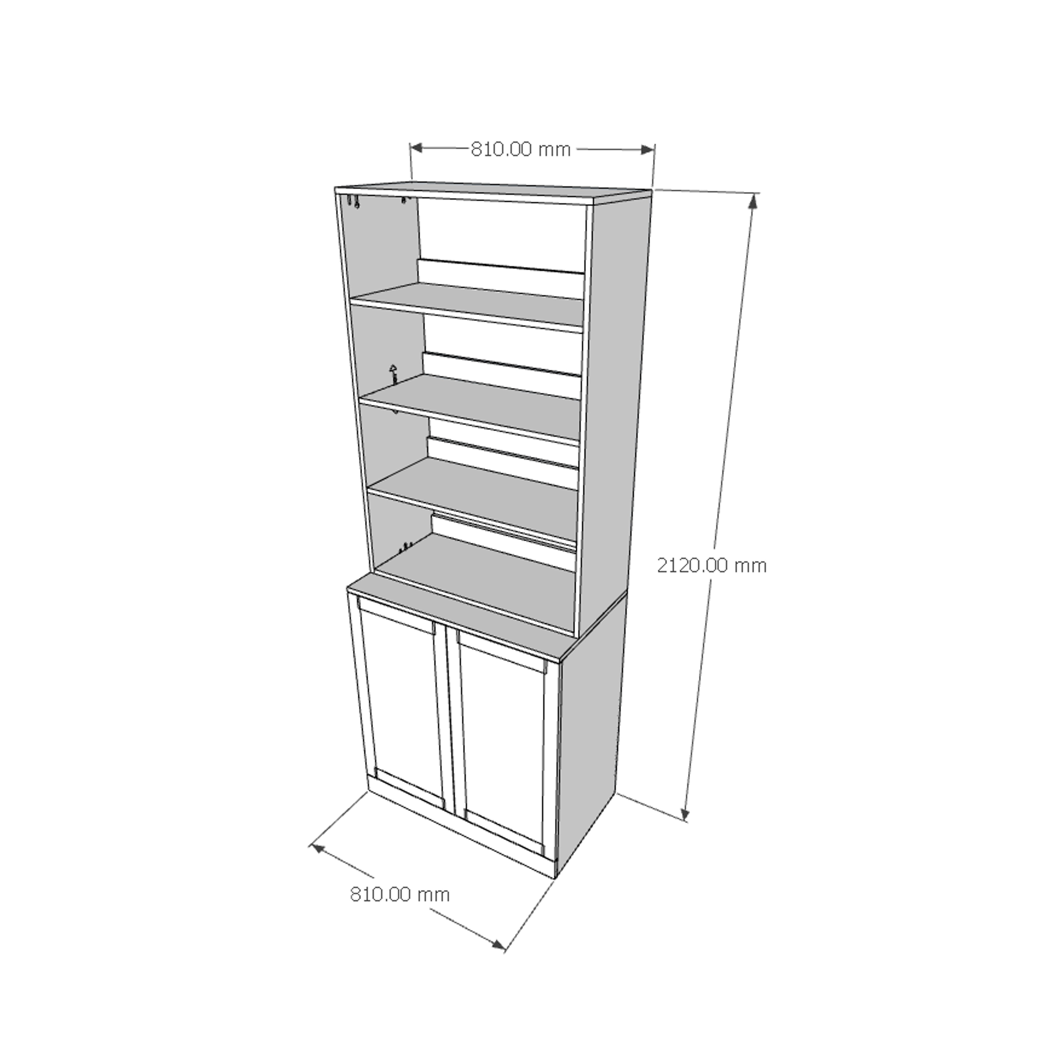 [Happy Home Furniture] SCANDINA, Kệ sách 6 ngăn - 2 cánh mở, 81cm x 47cm x 212cm ( DxRxC), KSA_047