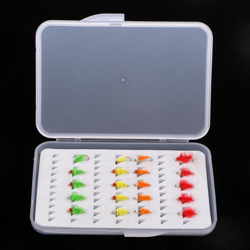 20pcs/Box Trout Fly Fishing Flies Dry Simulation Insects Nymph Flies 4 Colors