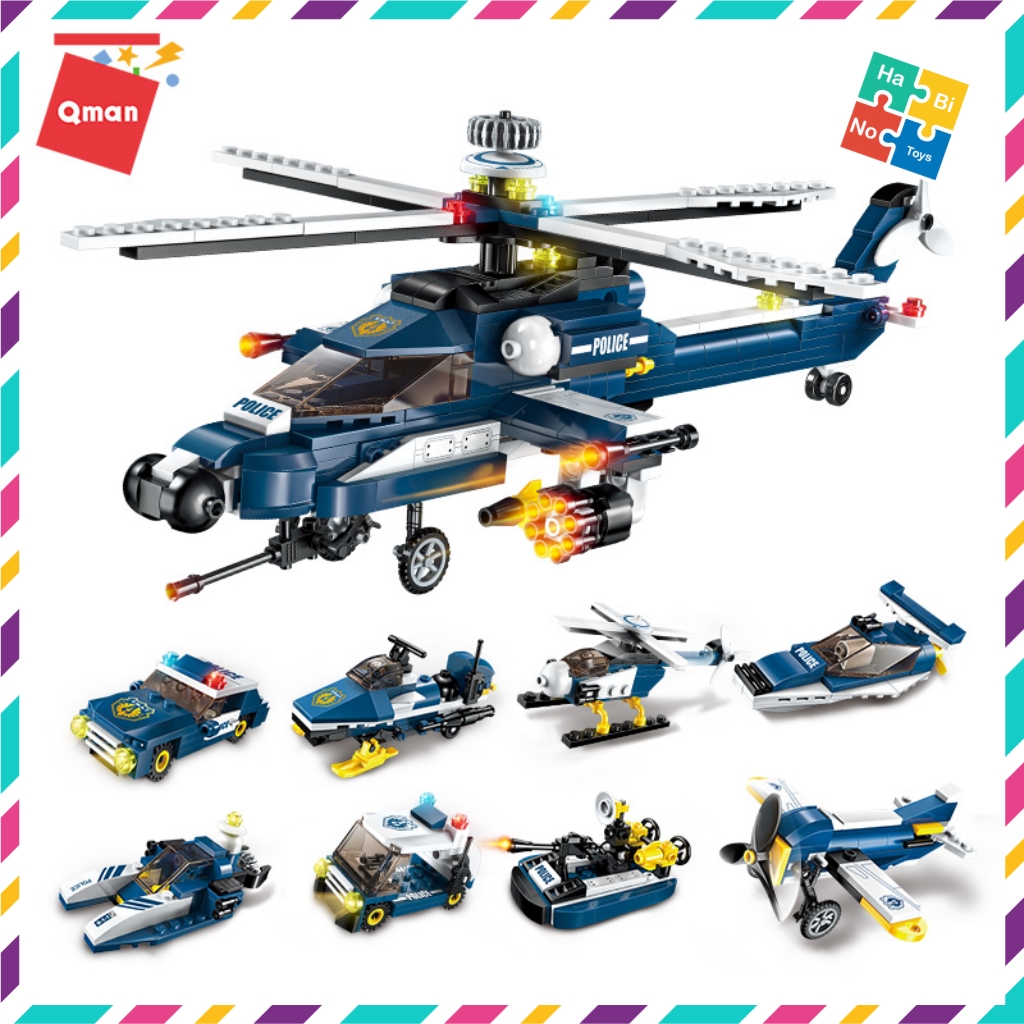 Đồ Chơi Xếp Hình Thông Minh Lego Quân Sự Qman 1801 Máy Bay Trực Thăng 381 Mảnh Ghép 8 Trong 1 Cho Trẻ Từ 6 Tuổi