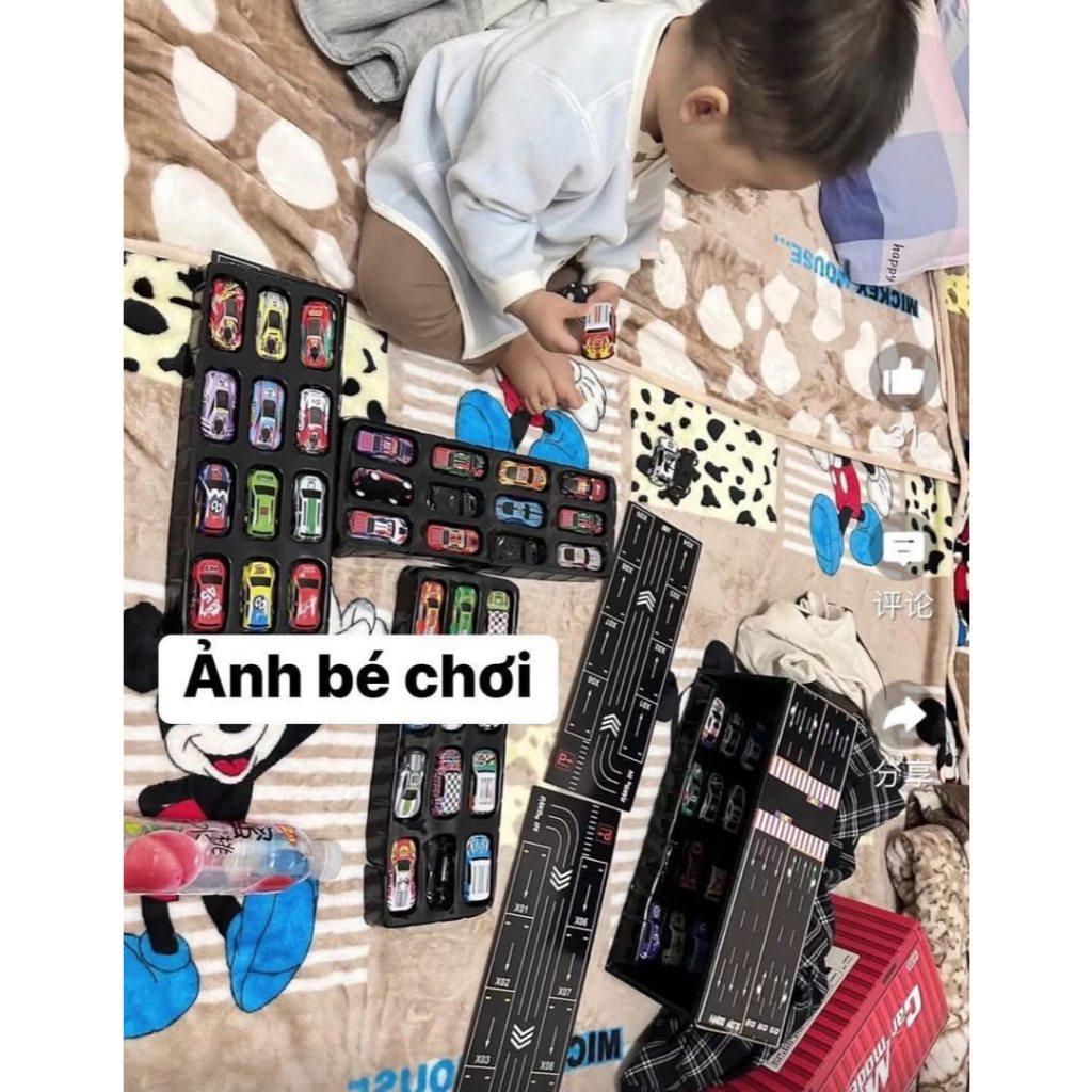 Mô Hình 30 và 48 Xe Thể Thao Bằng Hợp Kim Chạy Đà Đường Đua Hộp Đựng Hình Thùng Container