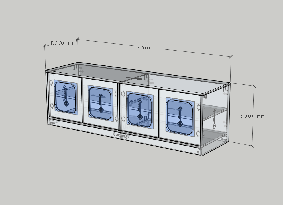 HAPPY FURNITURE , Kệ TV 4 cửa kính - NOAH , KTV_109 , 160cm x 45cm x 50cm DxRxC