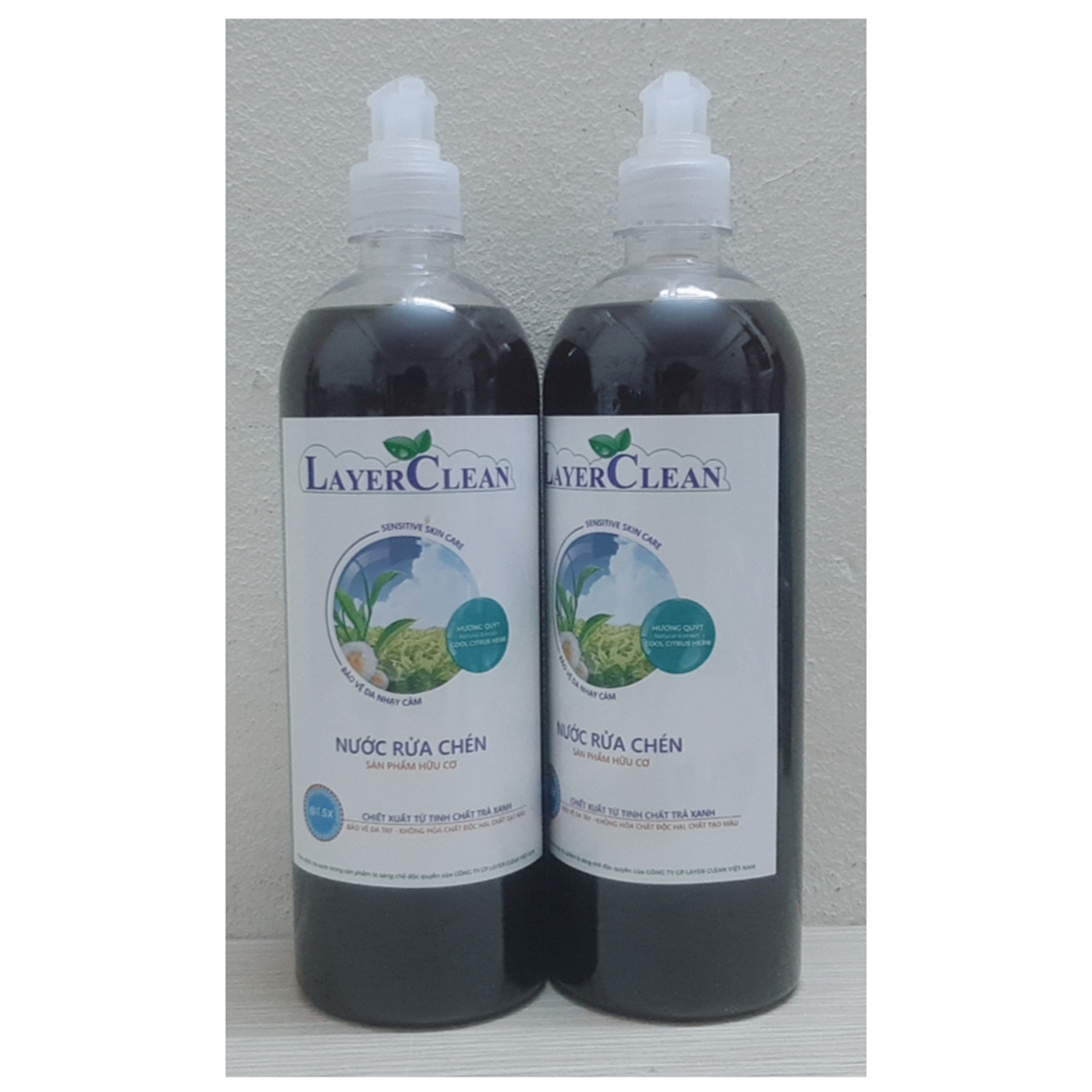 Combo 2 Chai Nước Rửa Chén Hữu Cơ Layer Clean - Hương Quýt, Thể Tích: 800ml